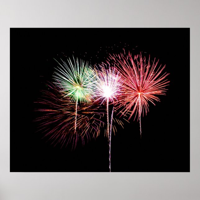 Póster Poster fotográfico de pantalla de fuegos artificia (Frente)