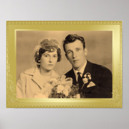 Póster Poster fotográfico de personalizado con borde dora