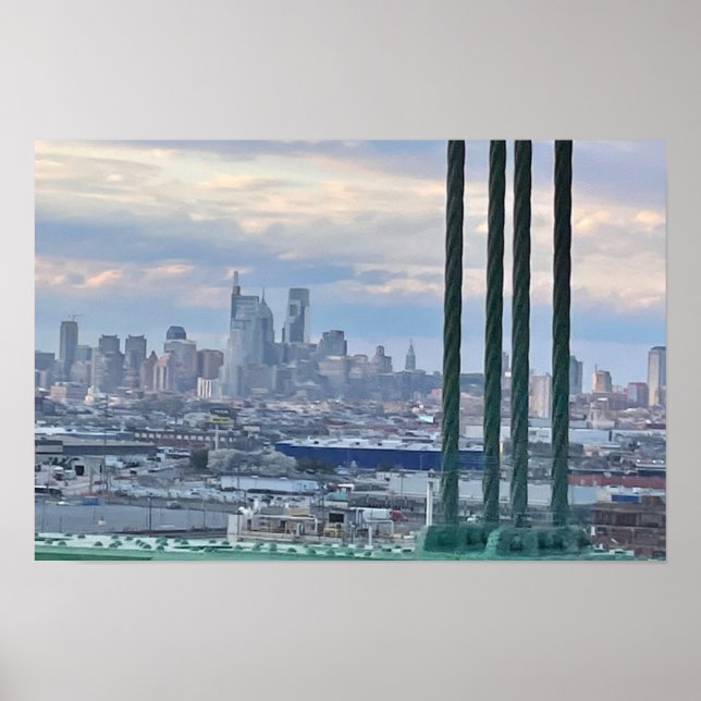 Póster Poster fotográfico de Philadelphia Skyline (Frente)