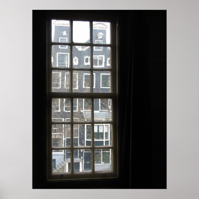 Póster Poster fotográfico de vista de ventana de Amsterda (Frente)