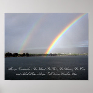 Póster Poster fotográfico del arco iris doble