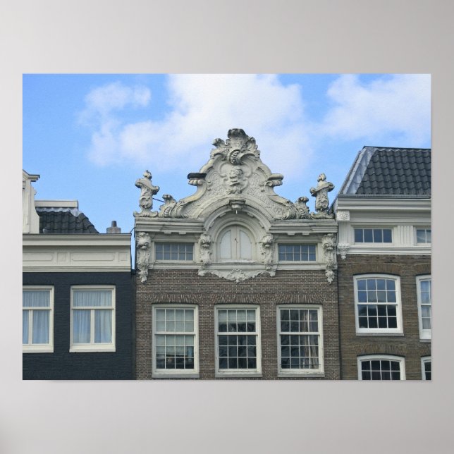 Póster Poster fotográfico del Canal de Amsterdam House Ga (Frente)