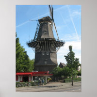 Poster fotográfico del molino de viento de Amsterd
