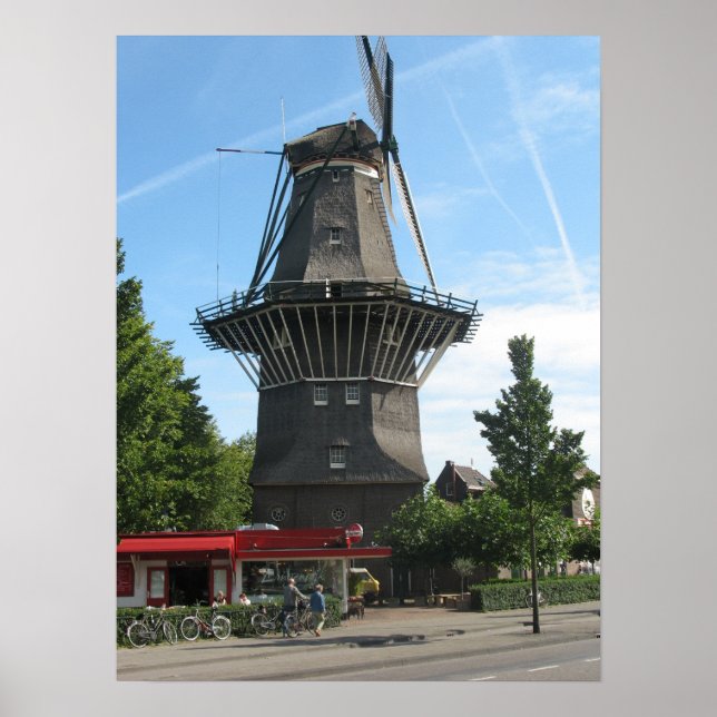 Póster Poster fotográfico del molino de viento de Amsterd (Frente)