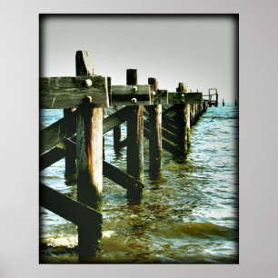 Póster Poster fotográfico del muelle de pesca de Mississi