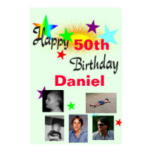 Poster fotográfico del personalizado de cumpleaños