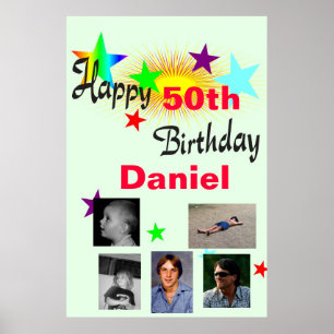 Póster Poster fotográfico del personalizado de cumpleaños