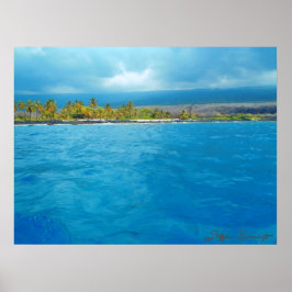 Póster Poster fotográfico panorámico honaunau Hawaii