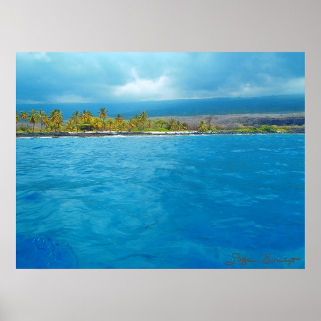 Póster Poster fotográfico panorámico honaunau Hawaii (Frente)