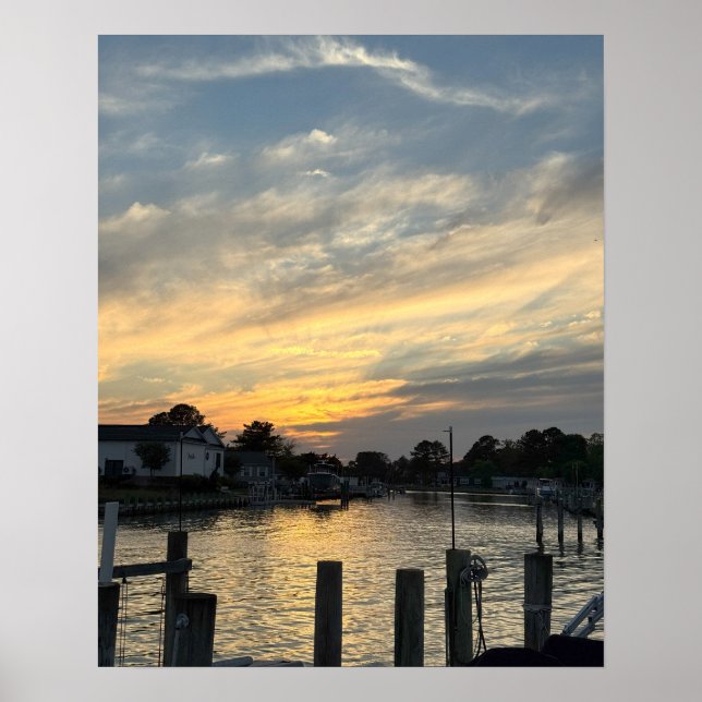 Póster Poster fotográfico Waterscape Sunset (Frente)