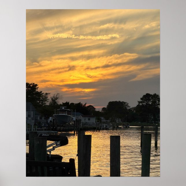 Póster Poster fotográfico Waterscape Sunset (Frente)