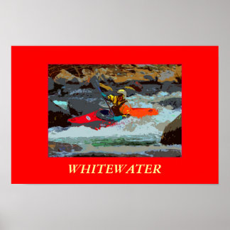 Póster Poster fotográfico Whitewater Kayaking