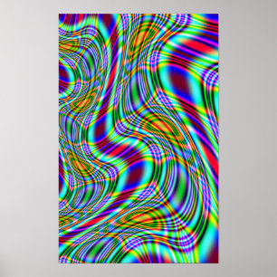 Póster Poster fractal gritando arcoiris ( #2 )