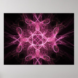 Póster Poster fractal rosado apasionado