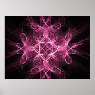 Póster Poster fractal rosado apasionado