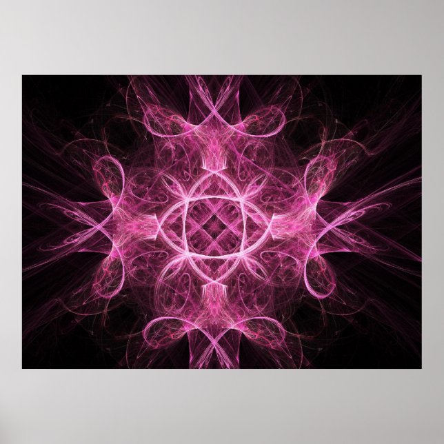 Póster Poster fractal rosado apasionado (Frente)