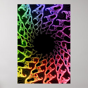 Póster Poster: Fractal Vortex colorido