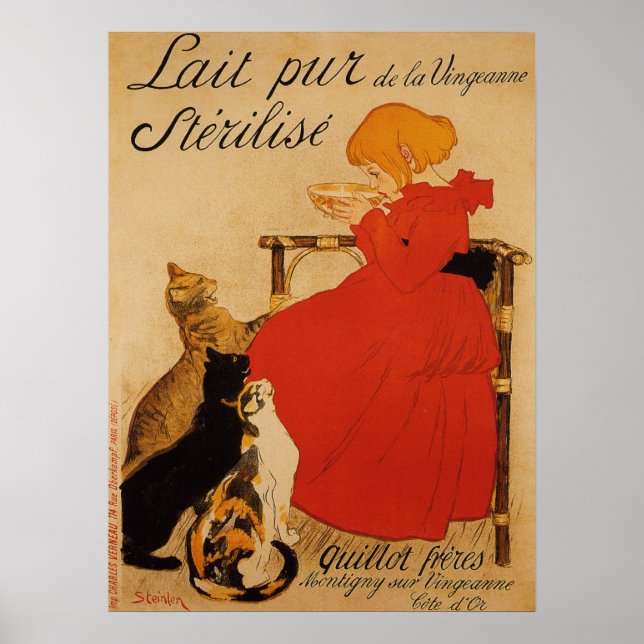 Póster Poster francés de leche pura (Frente)