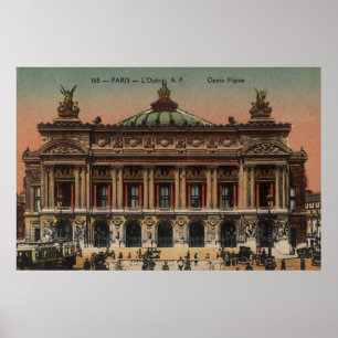 Póster Poster francés vintage - Opera House Paris Francia