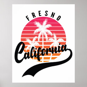 Póster Poster Fresno Retro Sunset