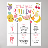 Poster Frutti Segundo Cumpleaños