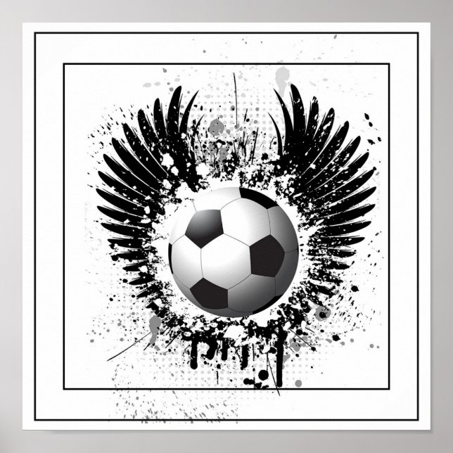 Póster Poster-fútbol de 12" x 12" (Frente)