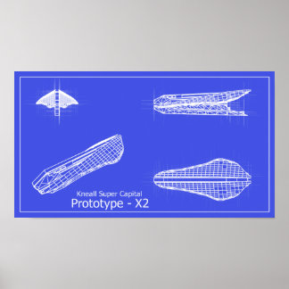 Póster Poster Galaxy Kneall Prototype X-2 Blueprints