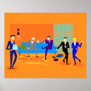 Póster Poster gay retro del fiesta