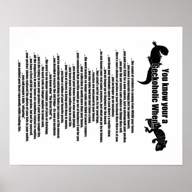 Póster Poster Geckoholic (Frente)