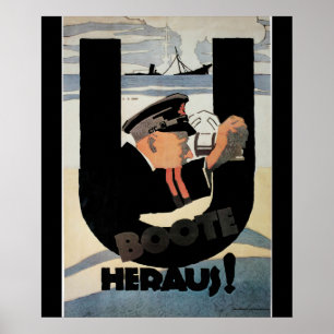 Póster poster gemany de U Boote Heraus_Propaganda