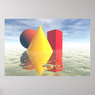 Póster Poster geométrico de los sólidos