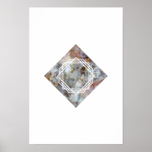 Póster Poster geométrico de mármol del espacio