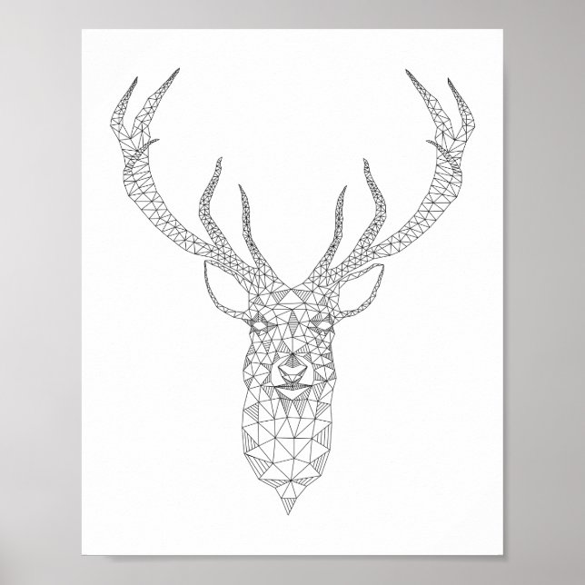 Póster Poster geométrico de venado (Frente)