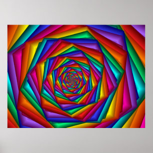 Póster Poster geométrico del espiral del arco iris