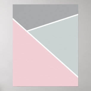 Póster Poster Geométrico Rosa y Gris de Rubor