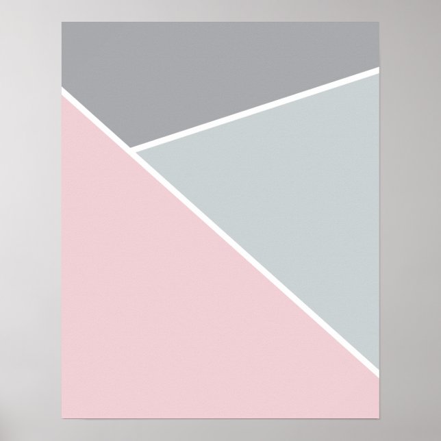 Póster Poster Geométrico Rosa y Gris de Rubor (Frente)