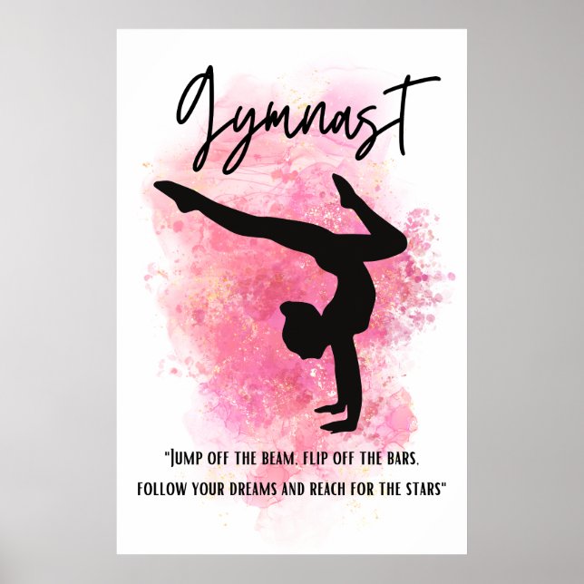 Póster Poster Gimnasio De Color Rosa Splash (Frente)