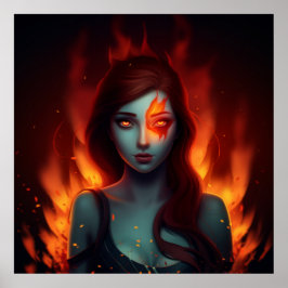 Póster Poster Girl with Fire