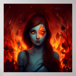 Póster Poster Girl with Fire
