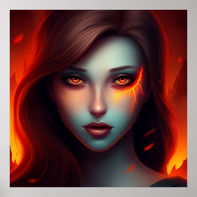 Póster Poster Girl with Fire (Frente)