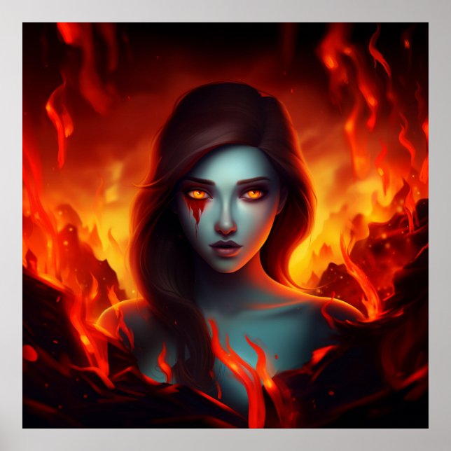 Póster Poster Girl with Fire (Frente)