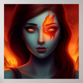 Póster Poster Girl with Fire