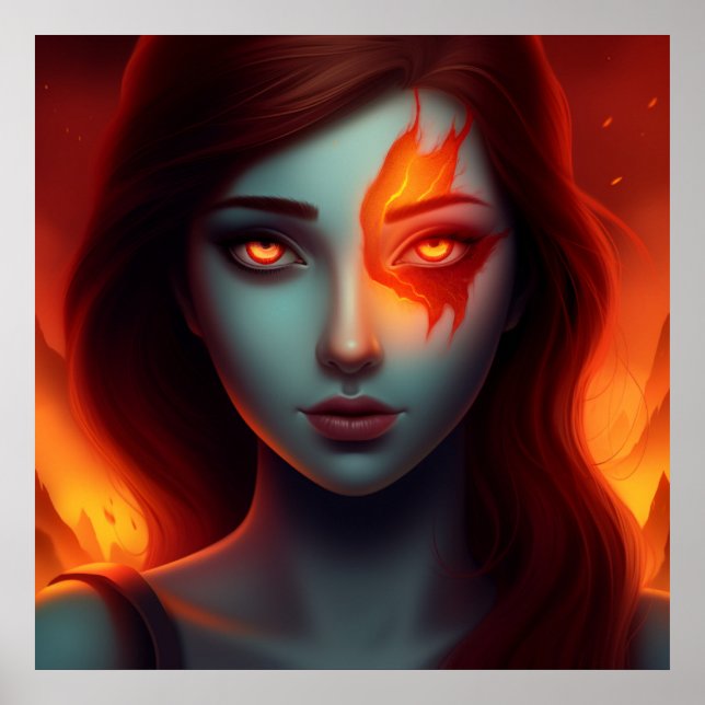 Póster Poster Girl with Fire (Frente)