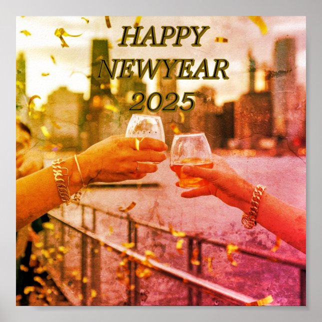Póster Poster Glossy descargable de Año Nuevo (Frente)