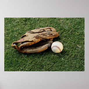 Póster Poster Glove de béisbol y Béisbol