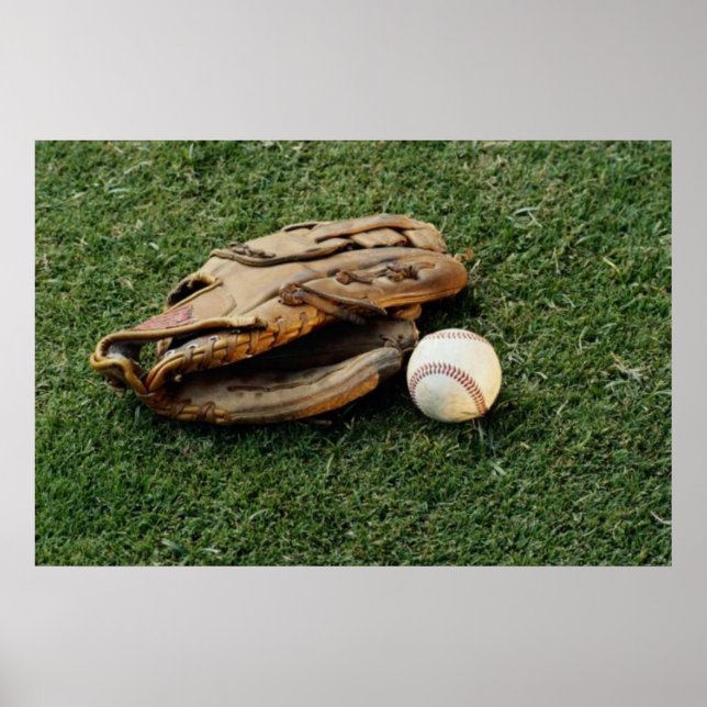 Póster Poster Glove de béisbol y Béisbol (Frente)
