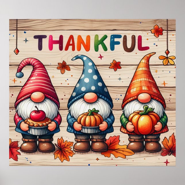 Póster Poster Gnomes de Acción de Gracias (Frente)
