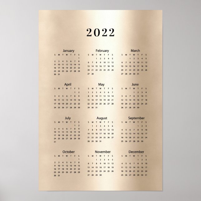 Póster Poster Gold del Calendario 2022 (Frente)