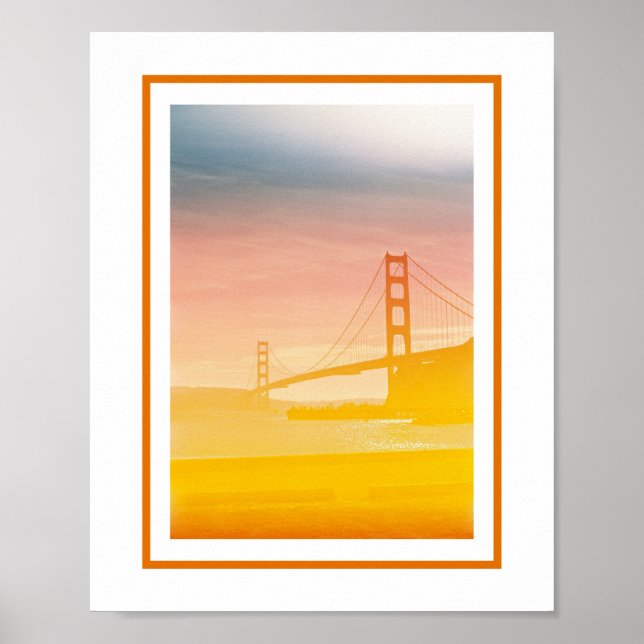 Póster Poster Golden Gate Sunset (Frente)