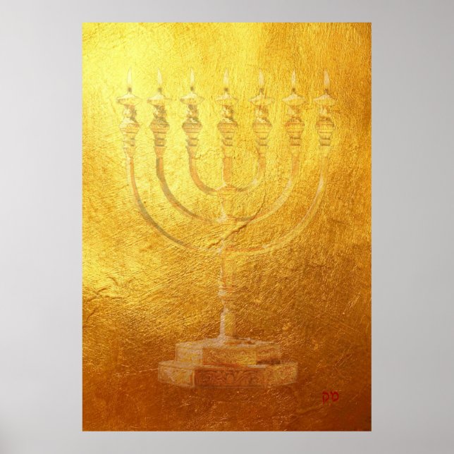 Póster Poster Golden Menorah Judaica (Frente)